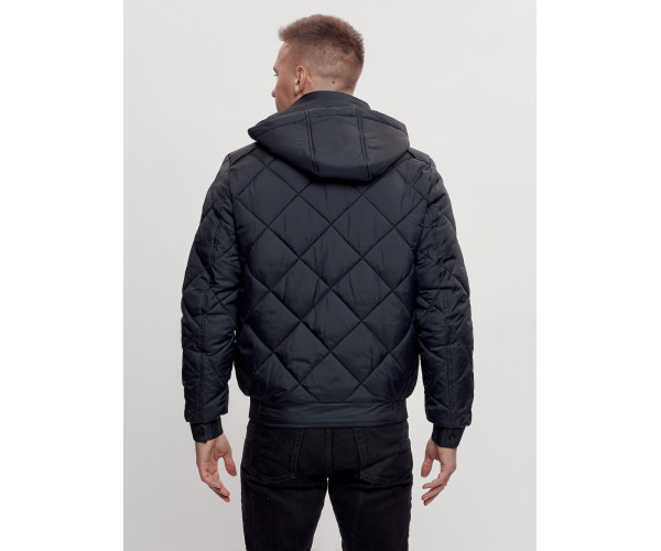 Куртка классическая стеганная мужская темно-синего цвета 2303TS