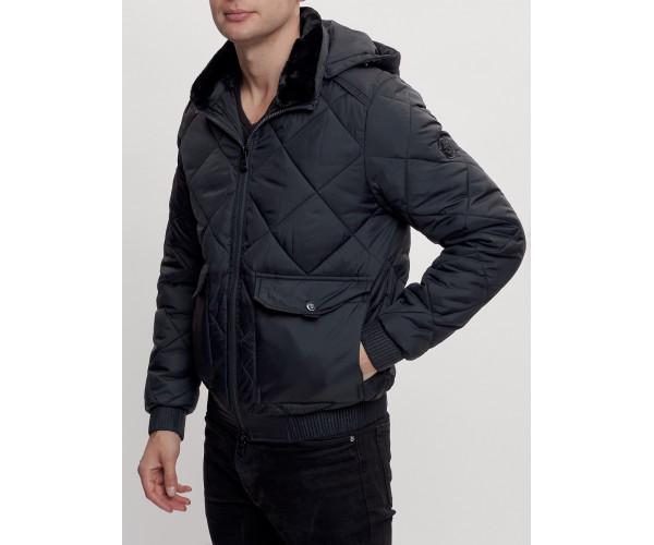 Куртка классическая стеганная мужская темно-синего цвета 2303TS