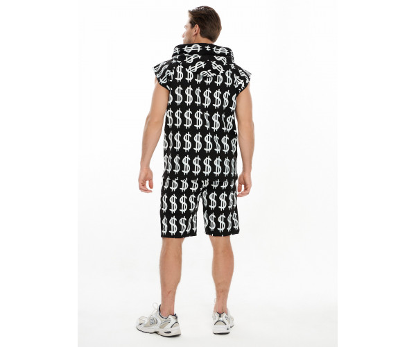 Костюм шорты и футболка черного цвета 9166Ch