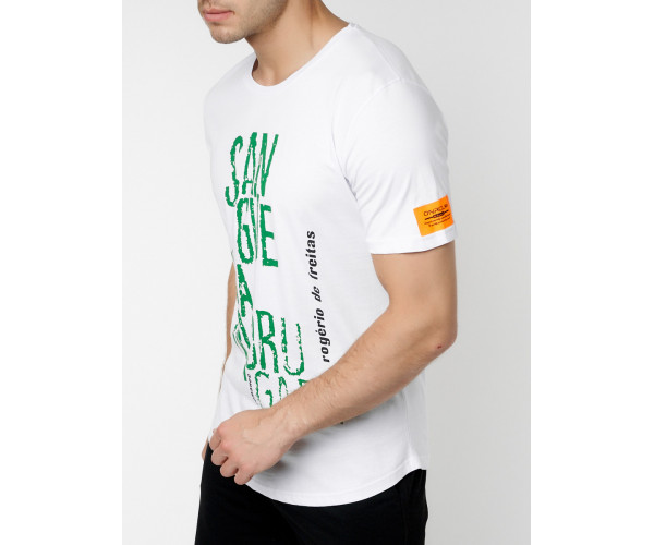 Мужская футболка с надписью белого цвета 221146Bl