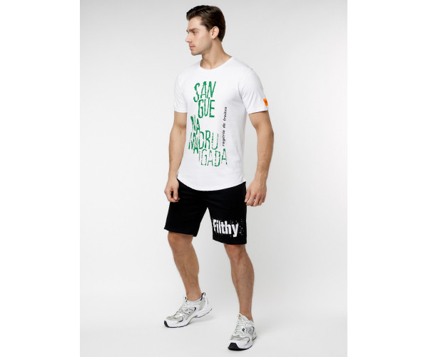 Мужская футболка с надписью белого цвета 221146Bl