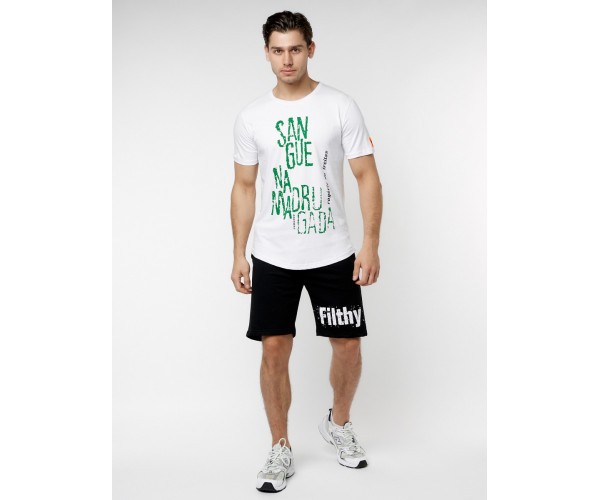 Мужская футболка с надписью белого цвета 221146Bl