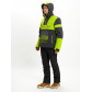 Горнолыжный костюм анорак мужской зеленого цвета 077024Z