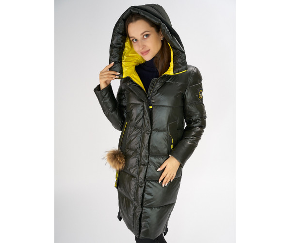 Куртка зимняя темно-зеленого цвета 72168TZ