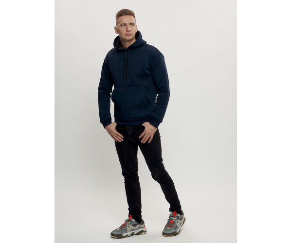 Худи мужские оверсайз с начосом темно-синего цвета 1087TS