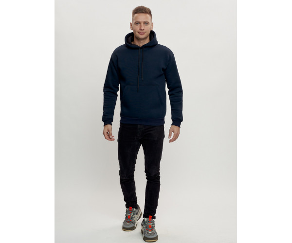Худи мужские оверсайз с начосом темно-синего цвета 1087TS