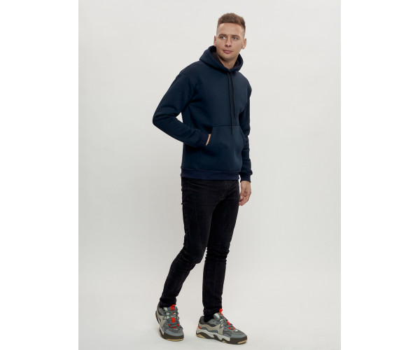 Худи мужские оверсайз с начосом темно-синего цвета 1087TS