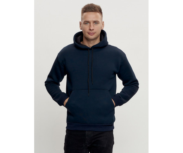Худи мужские оверсайз с начосом темно-синего цвета 1087TS