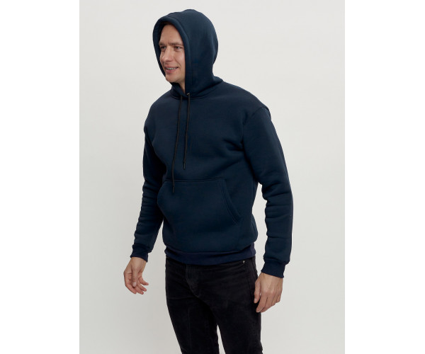 Худи мужские оверсайз с начосом темно-синего цвета 1087TS