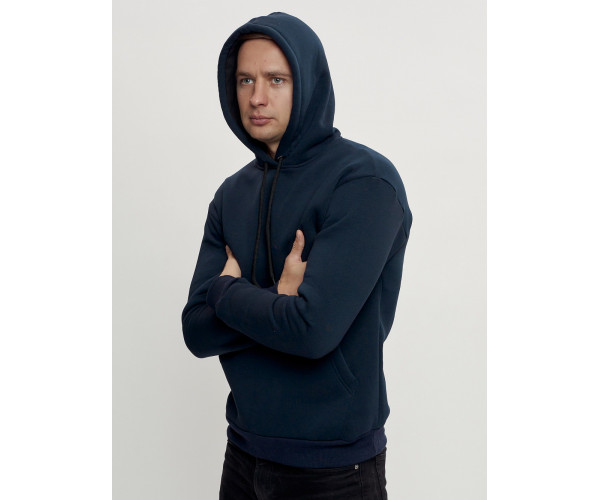 Худи мужские оверсайз с начосом темно-синего цвета 1087TS