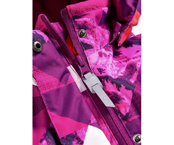Горнолыжный костюм Valianly для девочки малинового цвета 9018M