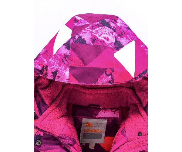 Горнолыжный костюм Valianly для девочки малинового цвета 9018M
