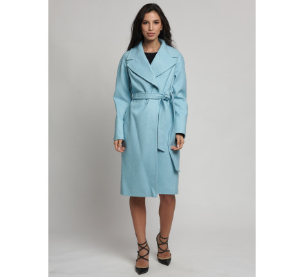 Пальто демисезонное  бирюзового цвета 4263Br