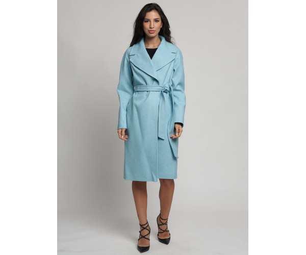 Пальто демисезонное  бирюзового цвета 4263Br