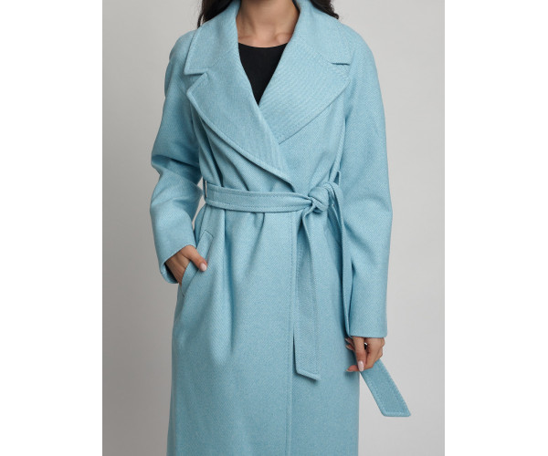 Пальто демисезонное  бирюзового цвета 4263Br