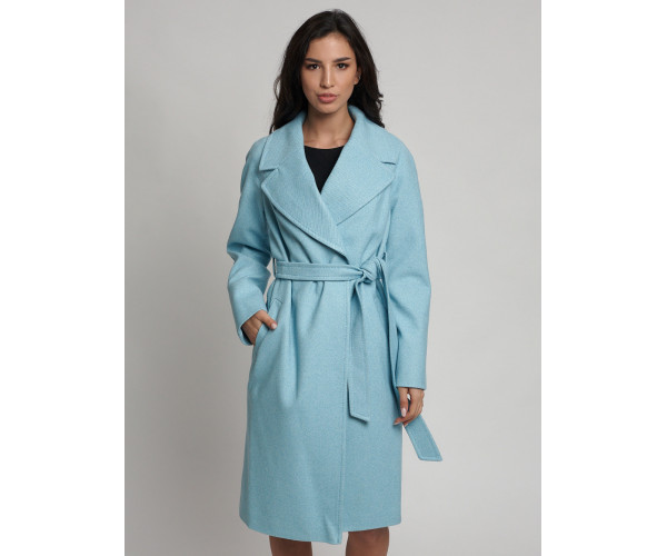 Пальто демисезонное  бирюзового цвета 4263Br