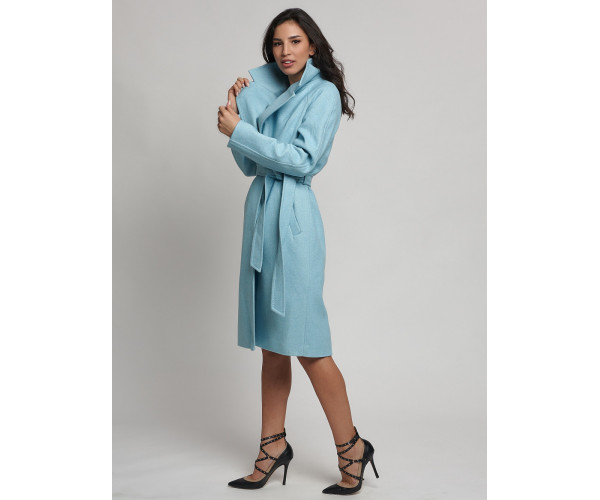 Пальто демисезонное  бирюзового цвета 4263Br