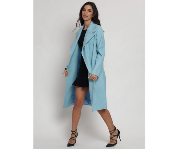 Пальто демисезонное  бирюзового цвета 4263Br