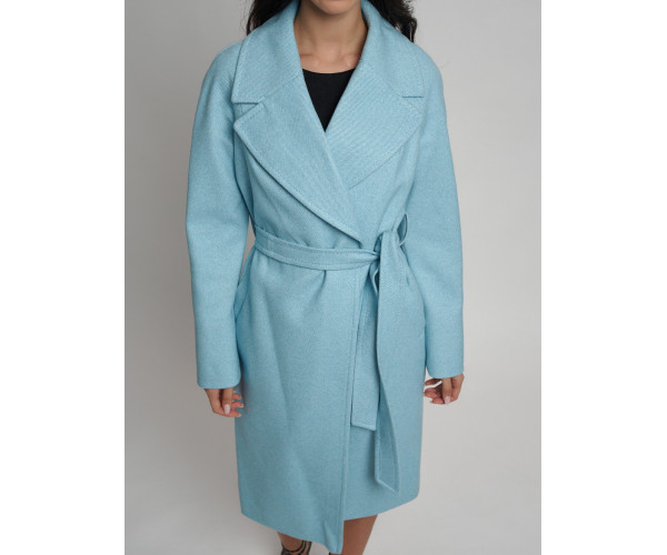 Пальто демисезонное  бирюзового цвета 4263Br