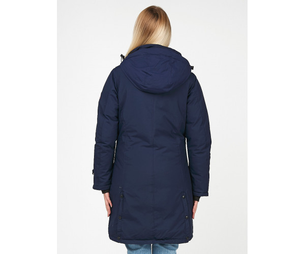 Женская зимняя парка темно-синего цвета 1806TS