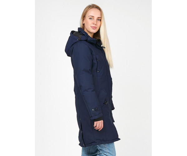 Женская зимняя парка темно-синего цвета 1806TS
