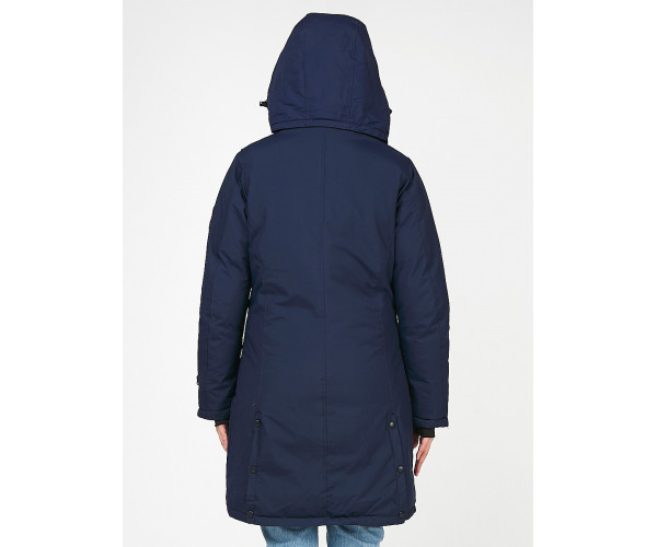 Женская зимняя парка темно-синего цвета 1806TS
