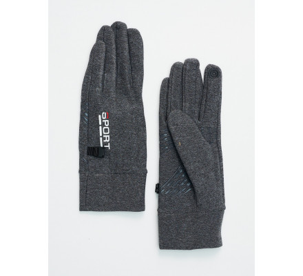 Спортивные перчатки демисезонные женские серого цвета 606Sr