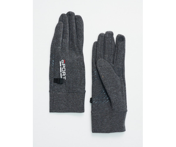 Спортивные перчатки демисезонные женские серого цвета 606Sr