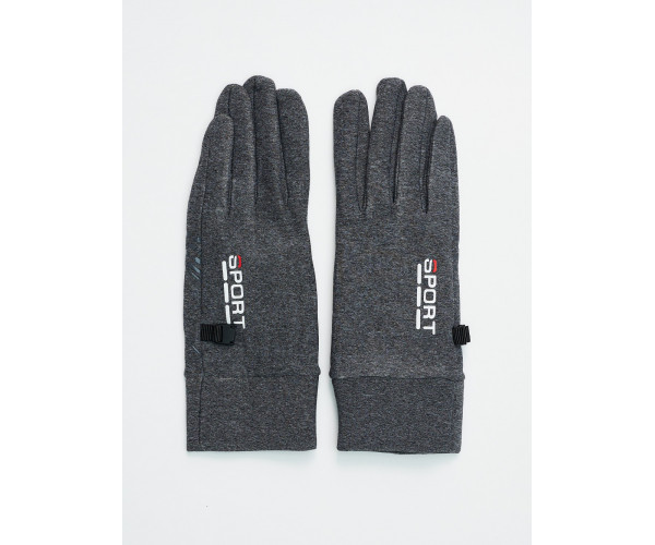Спортивные перчатки демисезонные женские серого цвета 606Sr