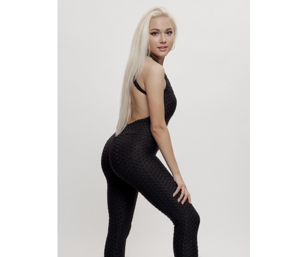 Комбинезон для фитнеса женский черного цвета 2005Ch