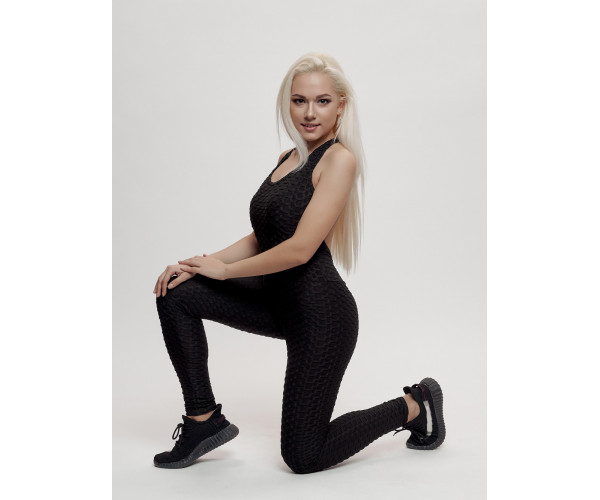 Комбинезон для фитнеса женский черного цвета 2005Ch