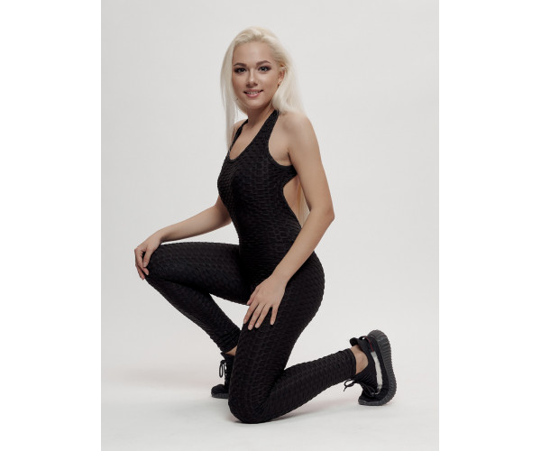 Комбинезон для фитнеса женский черного цвета 2005Ch