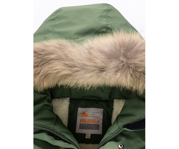 Подростковая для мальчика зимняя парка цвета хаки 9039Kh