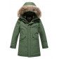 Подростковая для мальчика зимняя парка цвета хаки 9039Kh