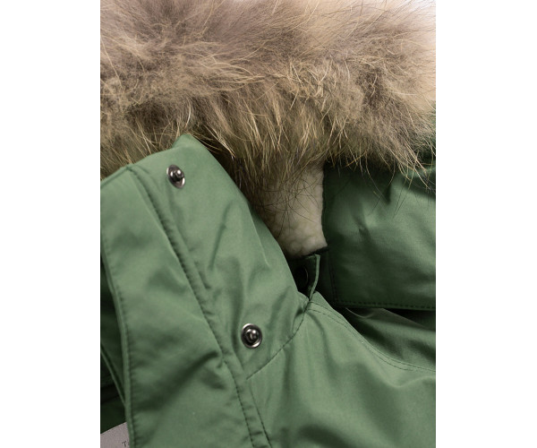 Подростковая для мальчика зимняя парка цвета хаки 9039Kh