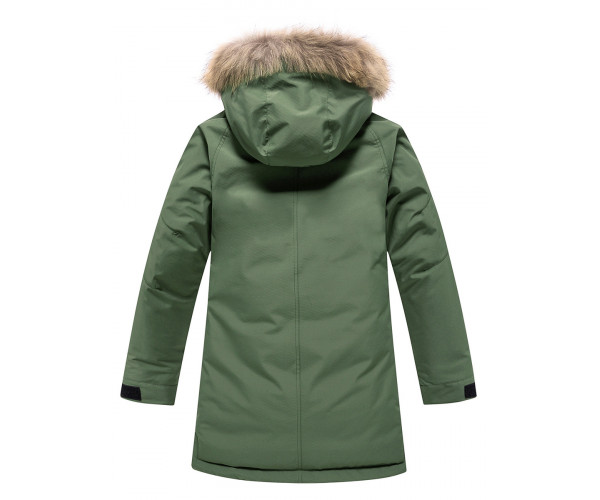Подростковая для мальчика зимняя парка цвета хаки 9039Kh