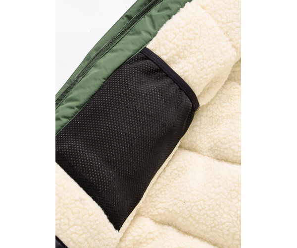 Подростковая для мальчика зимняя парка цвета хаки 9039Kh