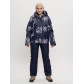 Горнолыжный костюм женский темно-синего цвета 7080TS