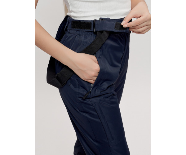 Горнолыжный костюм женский темно-синего цвета 7080TS