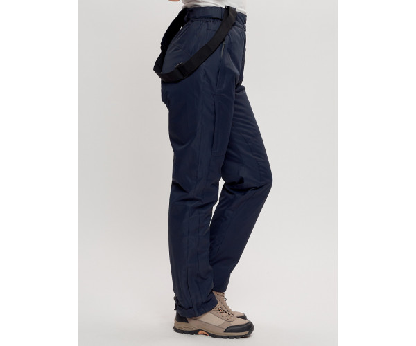 Горнолыжный костюм женский темно-синего цвета 7080TS