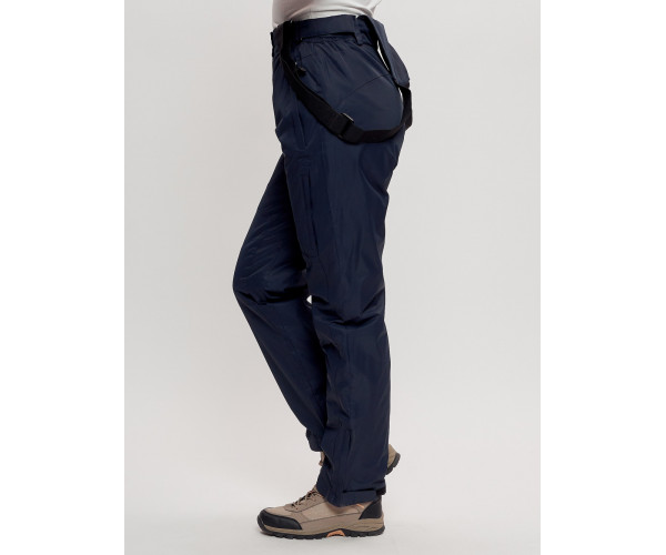 Горнолыжный костюм женский темно-синего цвета 7080TS