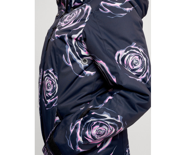 Горнолыжный костюм женский темно-синего цвета 7080TS