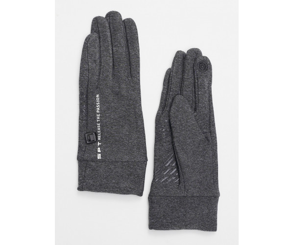 Спортивные перчатки демисезонные женские серого цвета 644Sr