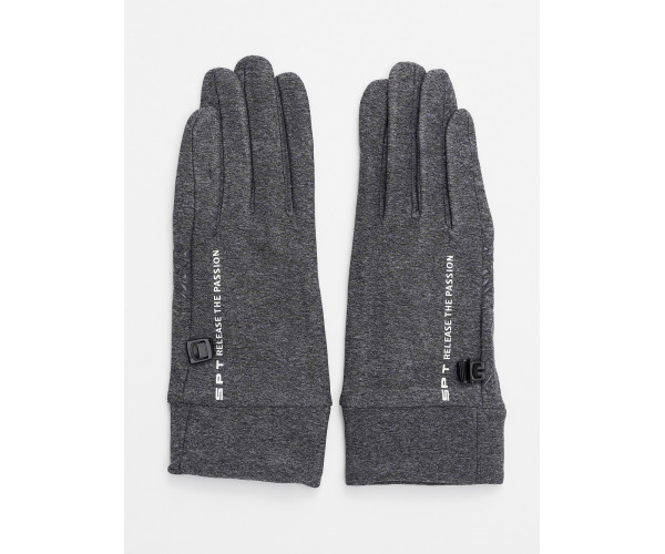 Спортивные перчатки демисезонные женские серого цвета 644Sr
