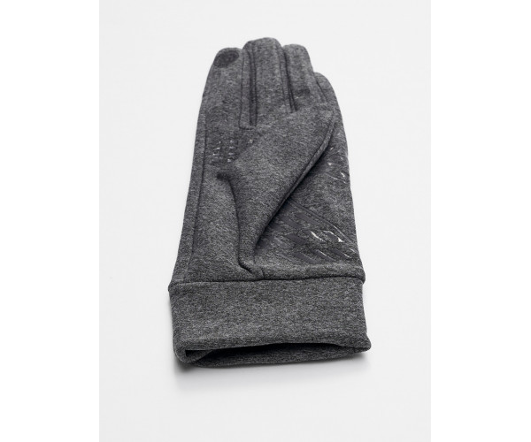 Спортивные перчатки демисезонные женские серого цвета 644Sr
