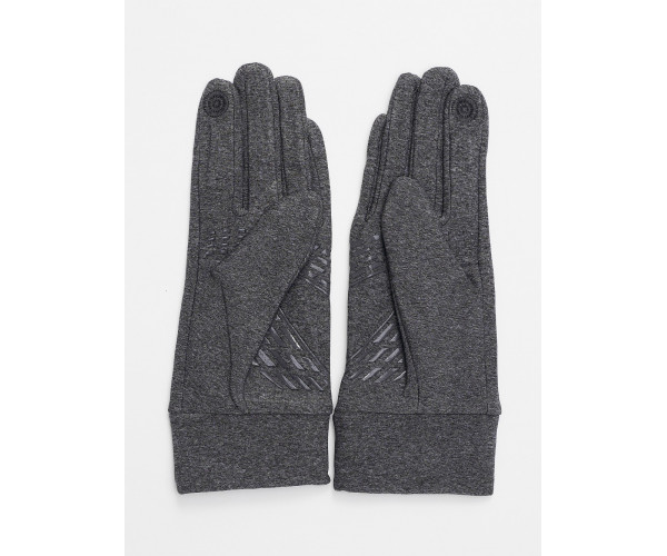 Спортивные перчатки демисезонные женские серого цвета 644Sr