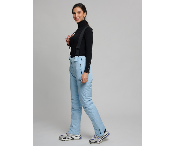 Горнолыжный костюм женский голубого цвета 77039Gl