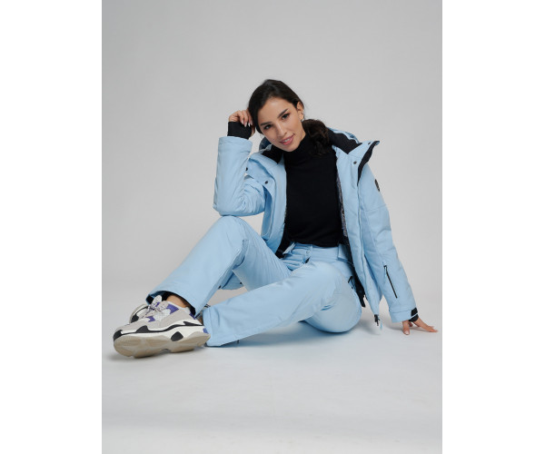 Горнолыжный костюм женский голубого цвета 77039Gl