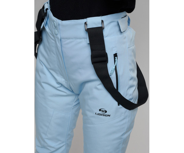 Горнолыжный костюм женский голубого цвета 77039Gl