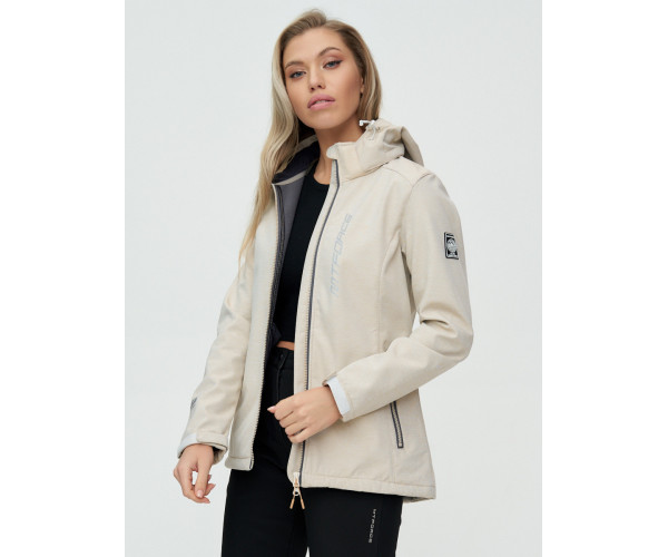 Костюм женский  бежевого цвета 02031B